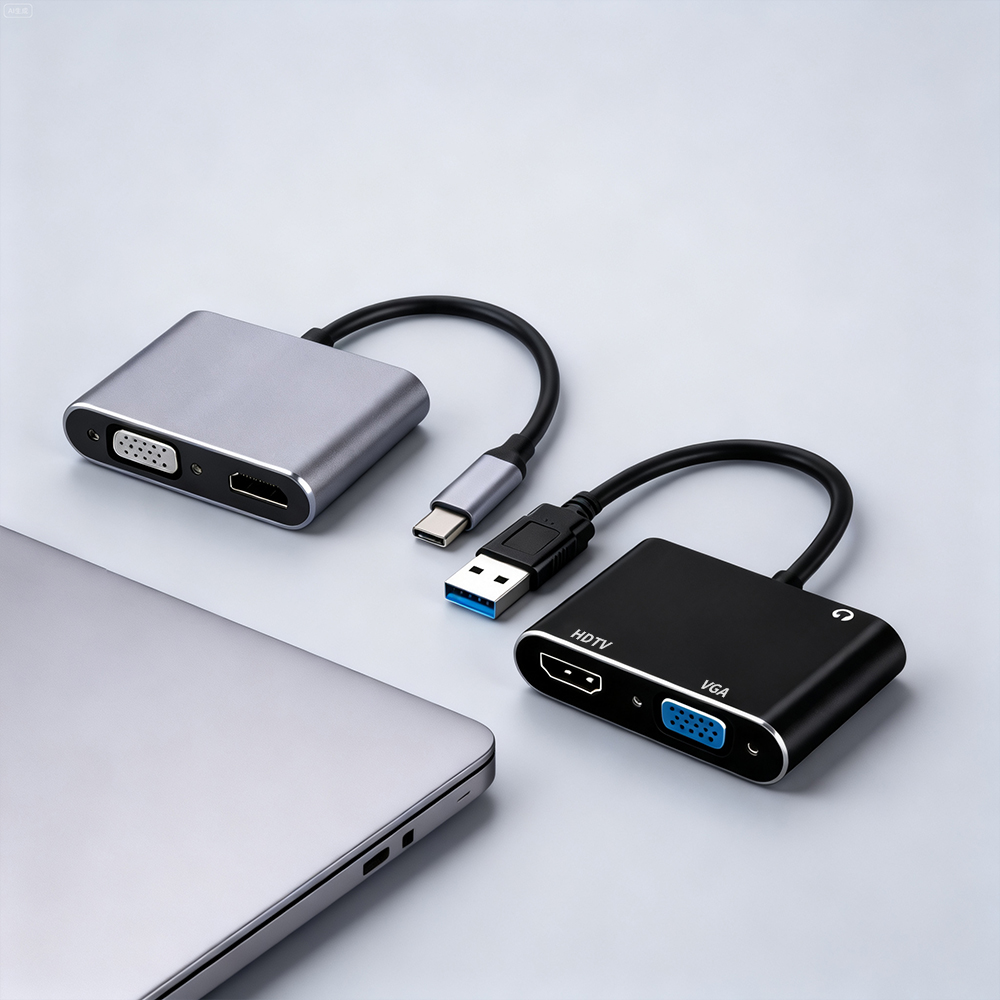 Hdmi Phone Adapter - USB 3.0/TYPE-C-HDMI VGA 어댑터(3.5mm 오디오 포트
