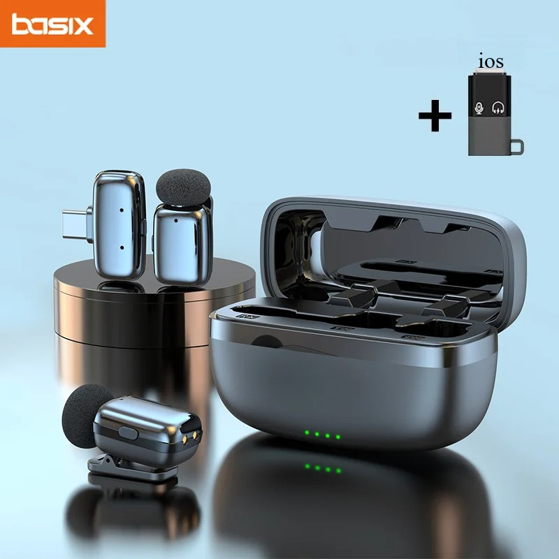 Phone Accessories Android - 무선 라발리에 마이크 세트(충전 케이스 포함)