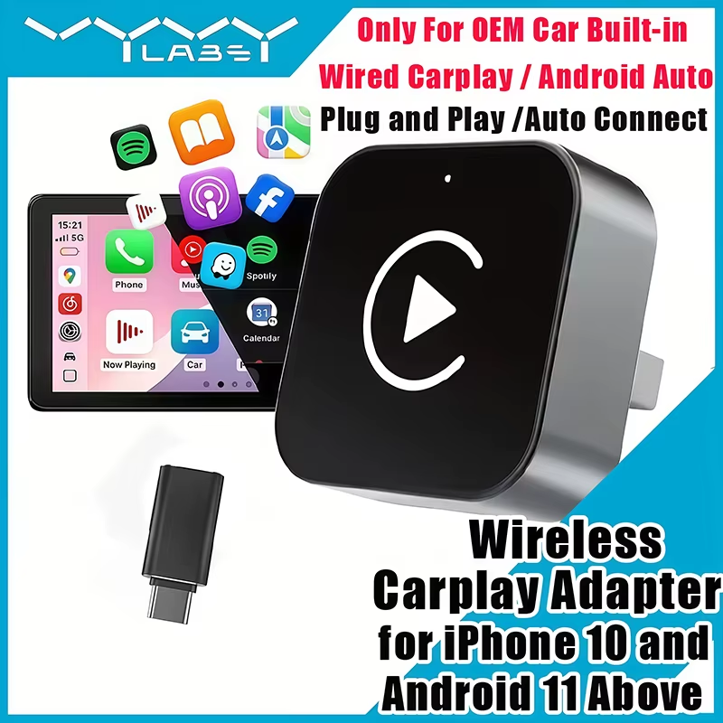 Phone Accessories Online - 2-in-1 무선 CarPlay 어댑터 플러그 앤