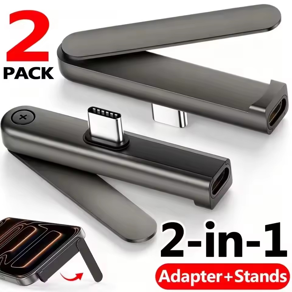 Desk Phone Stand - 2/1개 휴대용 USB C-3.5mm 오디오 브래킷