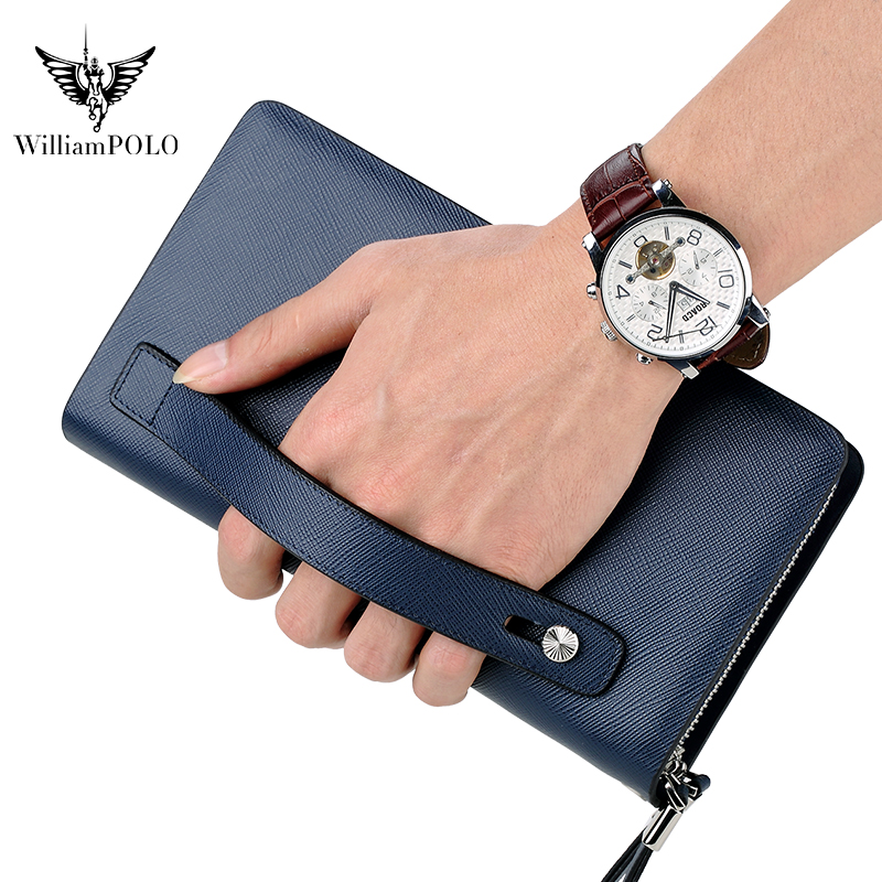 윌리엄폴로 명품 남성 가죽 클러치 백 대용량 장지갑 고 - Phone Accessories Business 리뷰 및 가격
