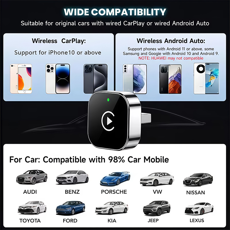 2-in-1 무선 CarPlay 어댑터 플러그 앤 플레 - Phone Accessories Online 리뷰 및 가격