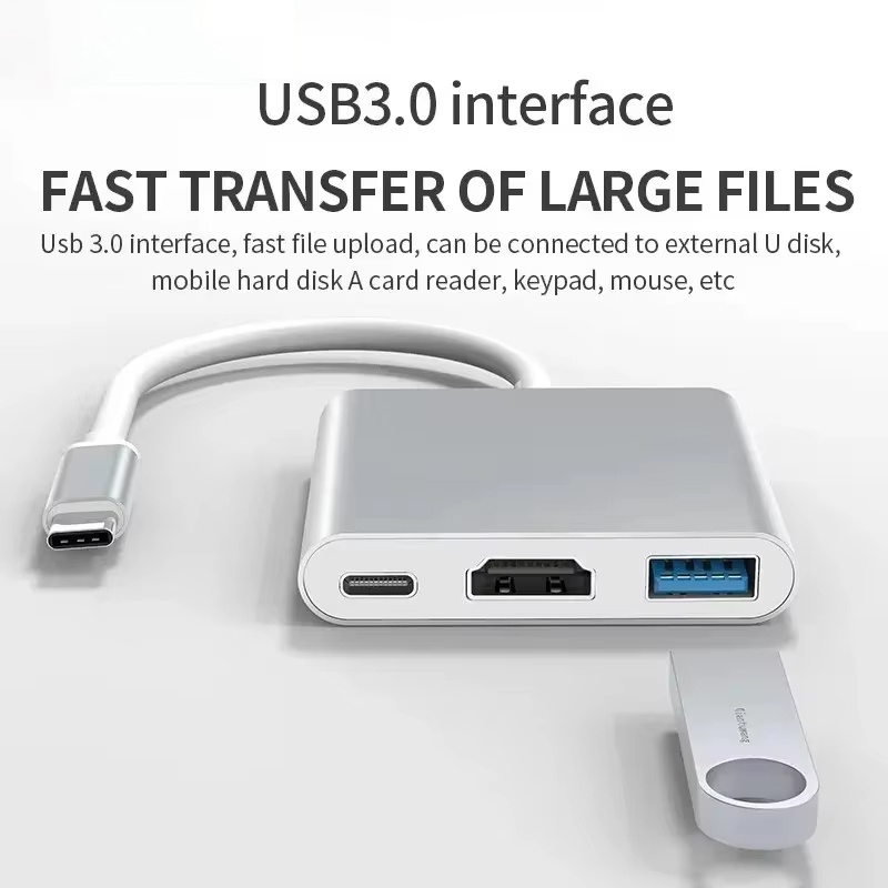 3 in 1 타입 C to HDMI 호환 어댑터 USB - Hdmi Phone Adapter 리뷰 및 가격