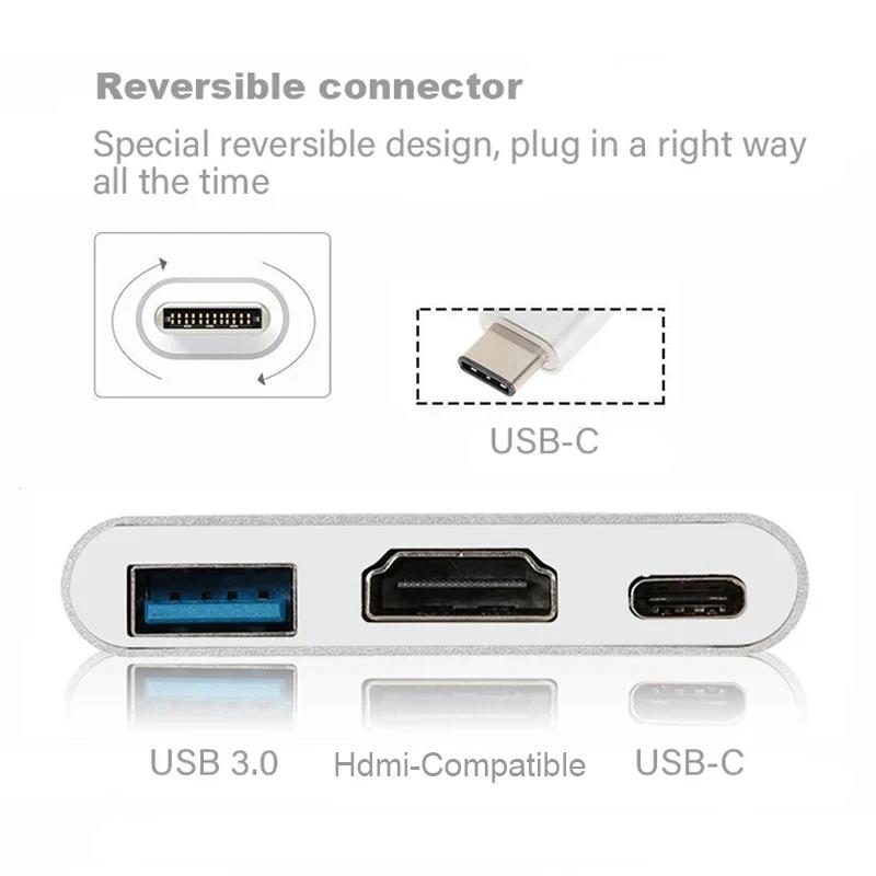 3 in 1 타입 C to HDMI 호환 어댑터 USB - Hdmi Phone Adapter 리뷰 및 가격
